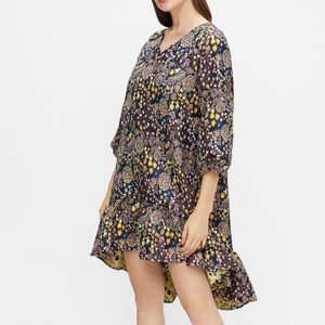 NWT YAS Metallic Floral Dress